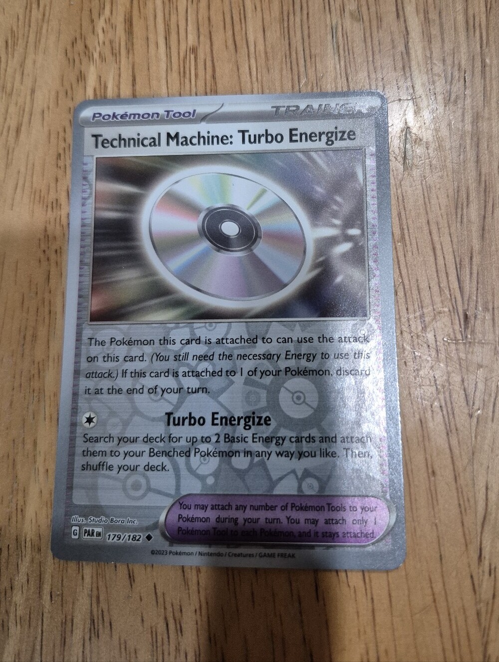 QTY 1 Pokémon Technical Machine: Turbo Energize Trainer Tool Card